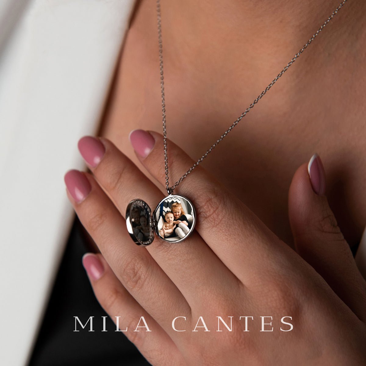 LUNA LOCKET | Two Babies | Sterling Silver - MILA CANTES